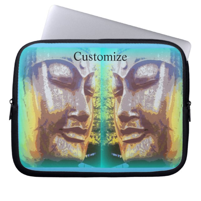 Buddha faces Thunder_Cove Laptop Sleeve (Front)
