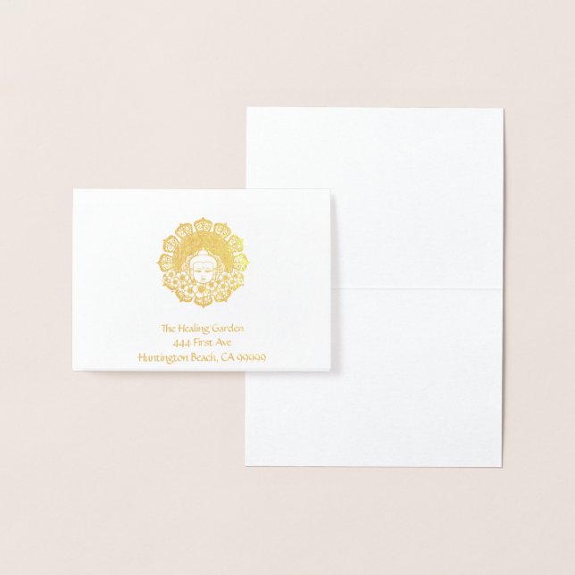 Buddha Flower Mandala Customizable Foil Card (Display)