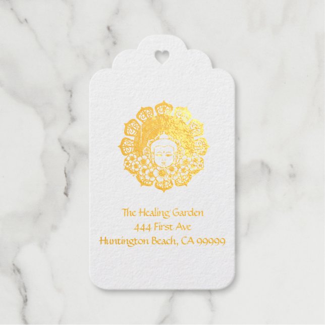 Buddha Flower Mandala Customizable Gift Tags (Front)