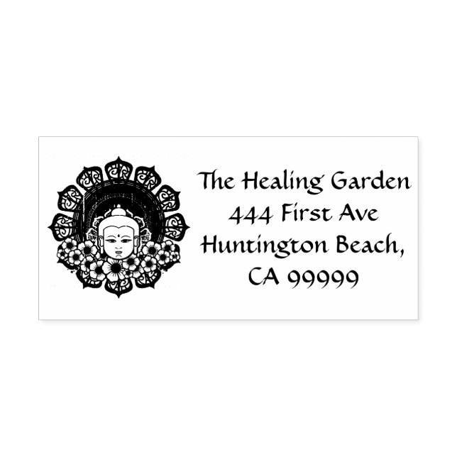 Buddha Flower Mandala Customizable Self-inking Stamp (Design)