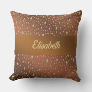 buddha, golden + buddha, asian pattern, shiny, thr throw pillow