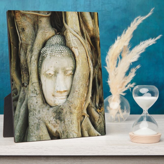 Buddha Head in the Fig Tree .. Ayutthaya, Thailand Plaque (Side)