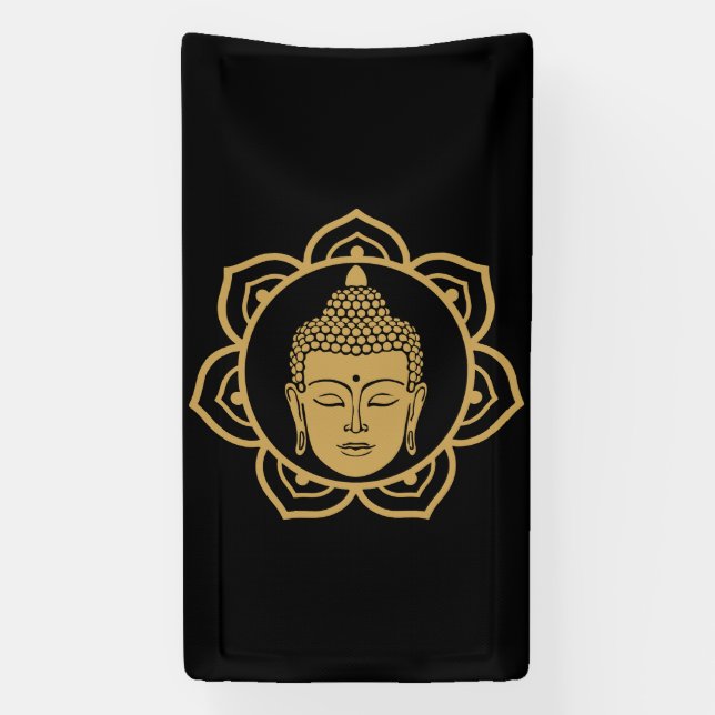 Buddha Head Meditation Banner (Vertical)
