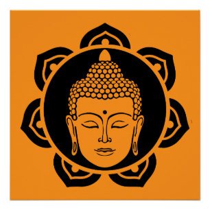 Buddha Head Meditation Poster