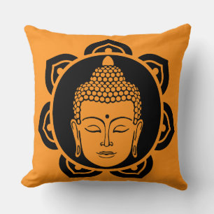 Buddha Head Meditation Throw Pillow