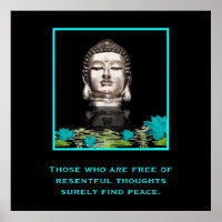 Buddha Head with Inspirational Quote on Peace