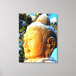 buddha head wrapped canvas