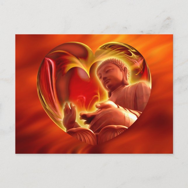 BUDDHA Heart | fire red Postcard (Front)