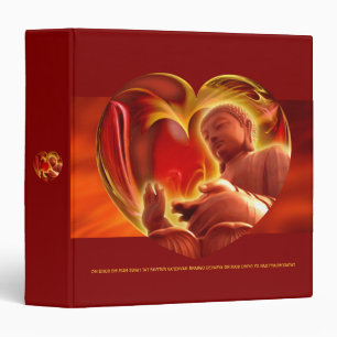 BUDDHA Heart & GAYATRI MANTRA   2x fire red Binder