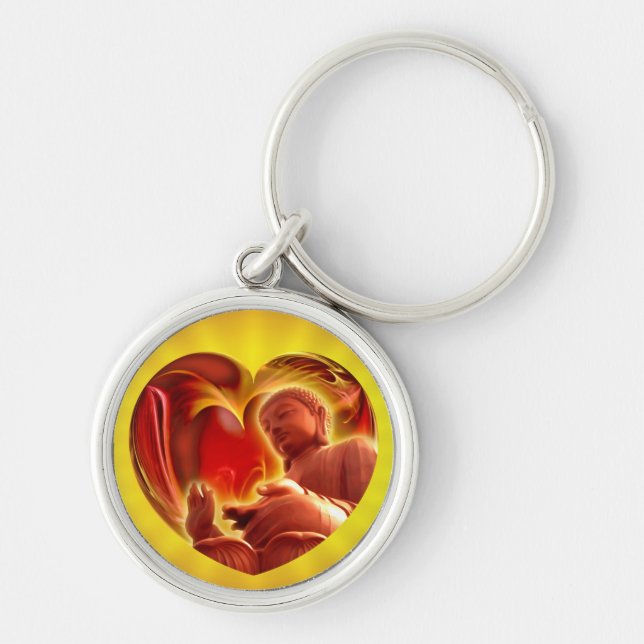 BUDDHA Heart | yellow shine Keychain (Front)