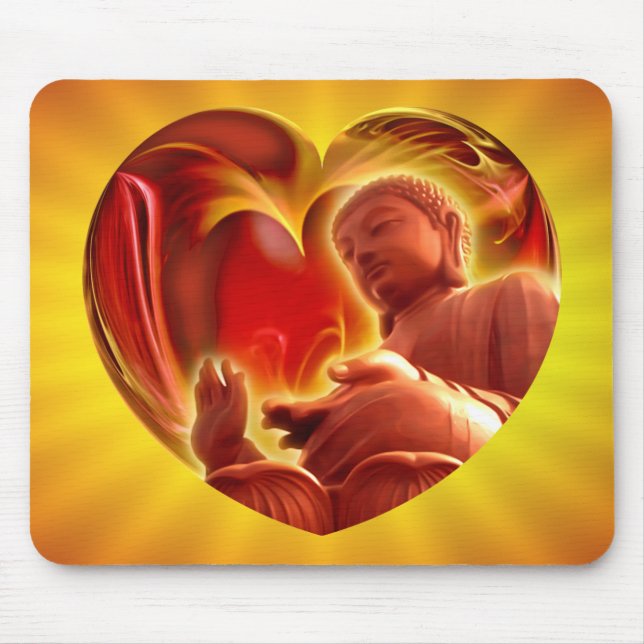 BUDDHA Heart | yellow shine Mouse Pad (Front)