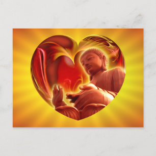 BUDDHA Heart   yellow shine Postcard