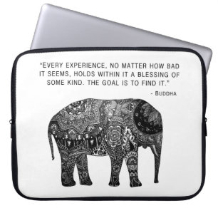 Buddha Henna Elephant Wisdom Laptop Sleeve