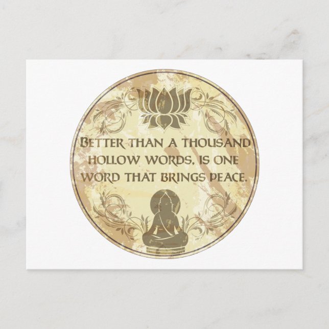 Buddha Hollow Words Postcard (Front)