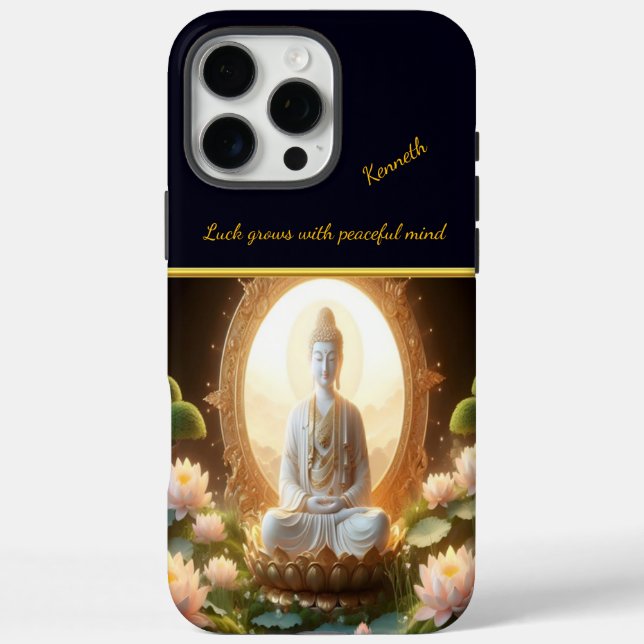 Buddha in a peaceful lotus garden Case-Mate iPhone case (Back)