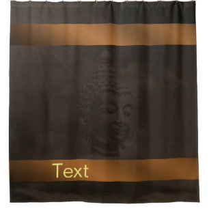 buddha in dark brown shower curtain