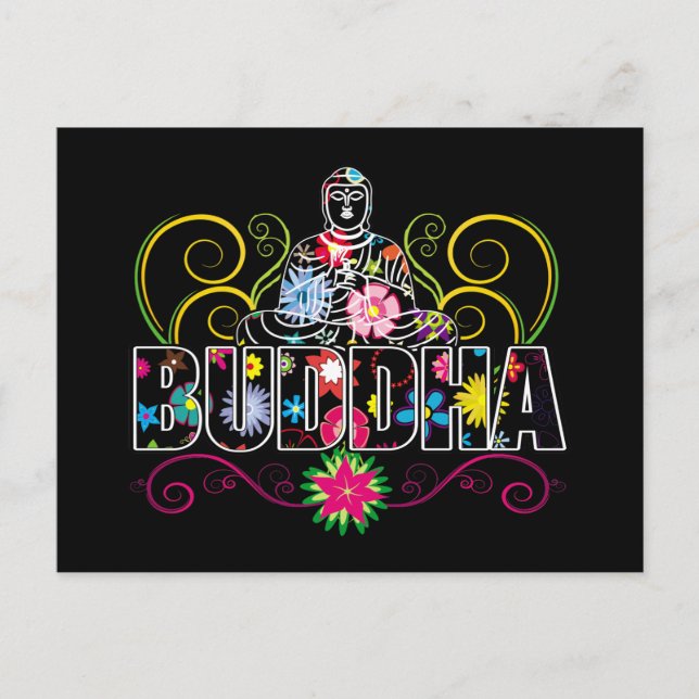 Buddha in Flowers Postcard (Front)