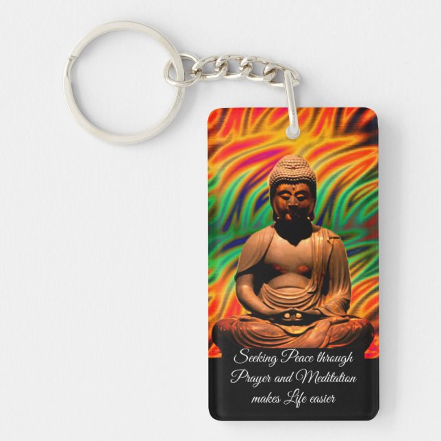 Buddha in Meditation Keychain (Front)