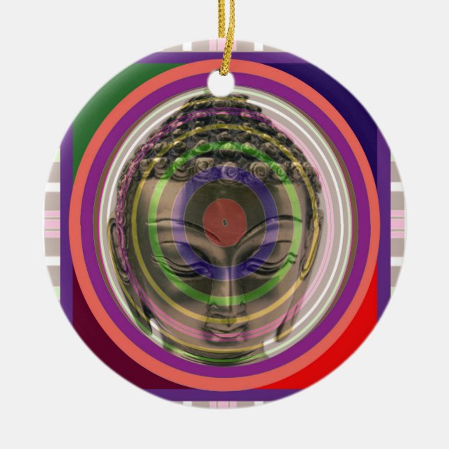 BUDDHA in meditation Master Teacher Saint Guru FUN Ceramic Ornament (Front)