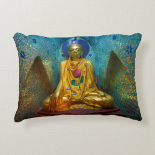 Buddha In Ornate Alcove Decorative Pillow