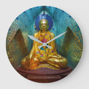 Buddha In Ornate Alcove Large Clock