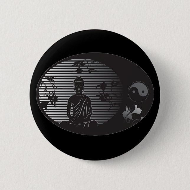 Buddha in Oval 2 Inch Round Button (Front)