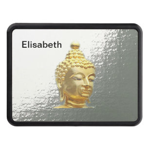 buddha in silver tow hitch cover