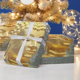 buddha in silver wrapping paper
