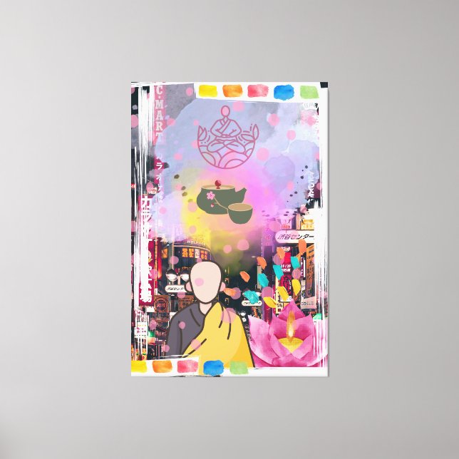 Buddha in the city canvas print (Front)