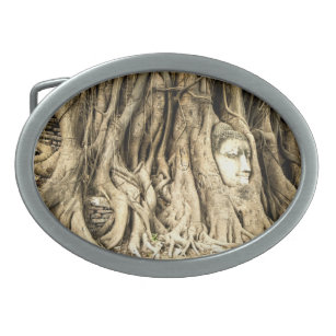 Buddha in the Tree Roots Belt Buckle