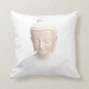 Buddha In White   Serene Meditative And Calm Throw Pillow