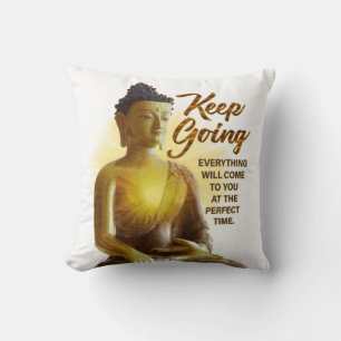 Buddha Inspirational Spritual Motivation White Throw Pillow