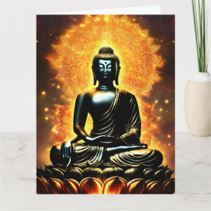 Buddha Logo White Lined Guest Book Card