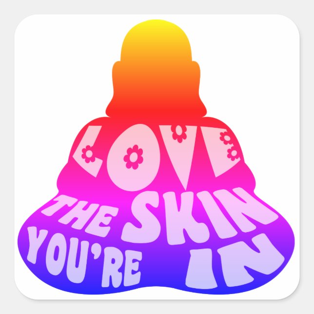 Buddha Love Colourful Square Sticker (Front)