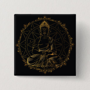 Buddha Mandala 2 Inch Square Button