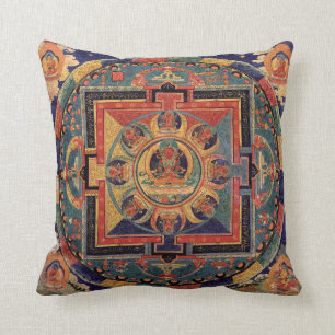 Buddha Mandala Antique Tibetan Thanka Cushion