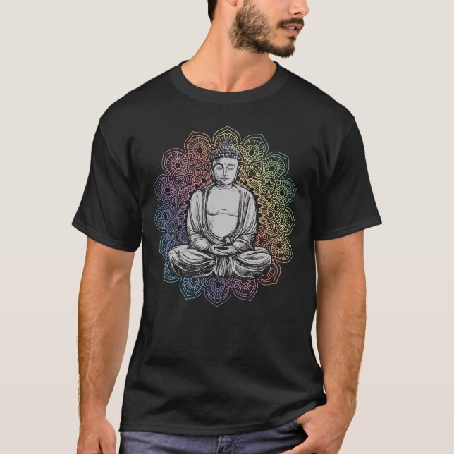 Buddha Mandala Yoga Spiritual Buddhism T-Shirt (Front)