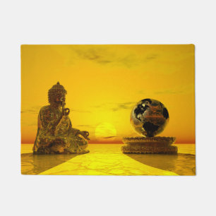 Buddha meditating for earth doormat
