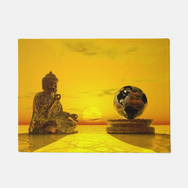 Buddha meditating for earth doormat (Front)