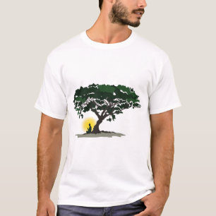 Buddha meditating icon elegant flat silhouette T-Shirt