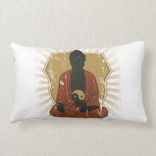 Buddha Meditating Om Symbol Lumbar Pillow