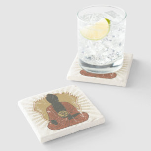 Buddha Meditating Om Symbol Stone Coaster