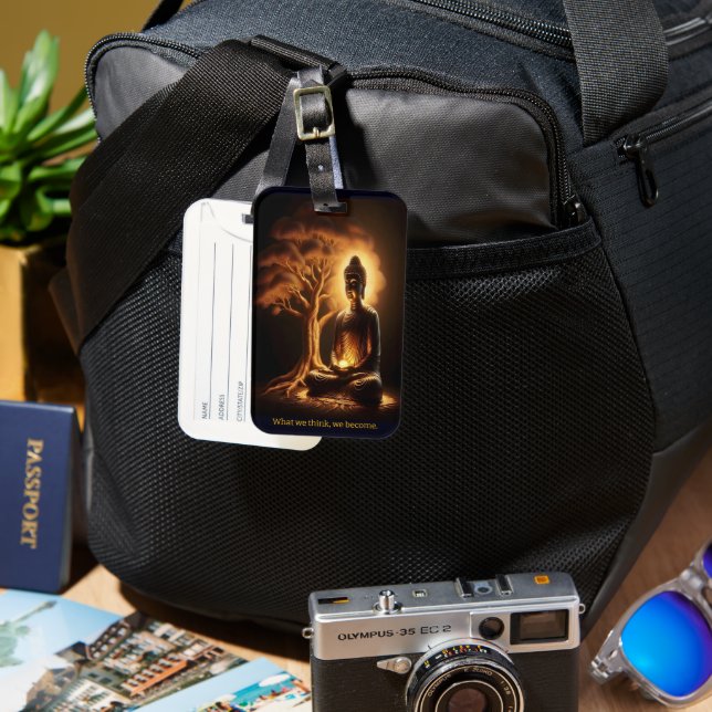 Buddha meditating under a tree  luggage tag (Front & Back)