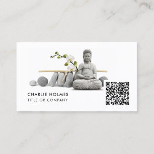 BUDDHA Meditation and Yoga Business Card   QR Code