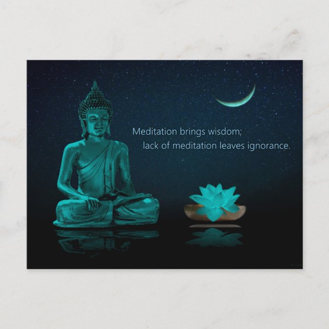 Buddha Meditation Lotus Flower Eastern Religion Postcard (Front)