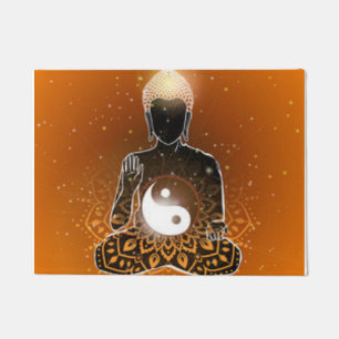 Buddha Meditation Ying Yang Design Doormat