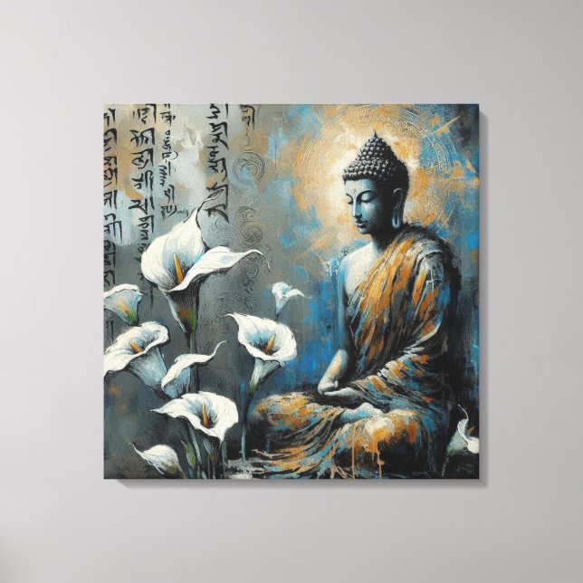 BUDDHA METALLIC PAINT ART #1 CANVAS PRINT (Front)