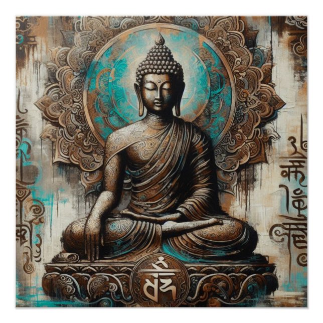 BUDDHA METALLIC PAINT ART #24 POSTER (Front)