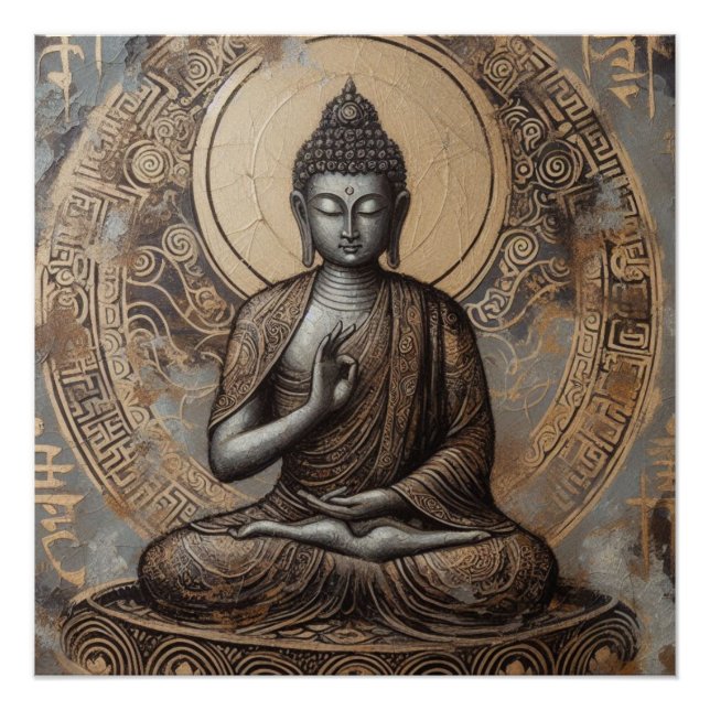 BUDDHA METALLIC PAINT ART #8 POSTER (Front)