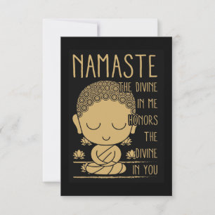Buddha Namaste The Divine In Me Thank You Card